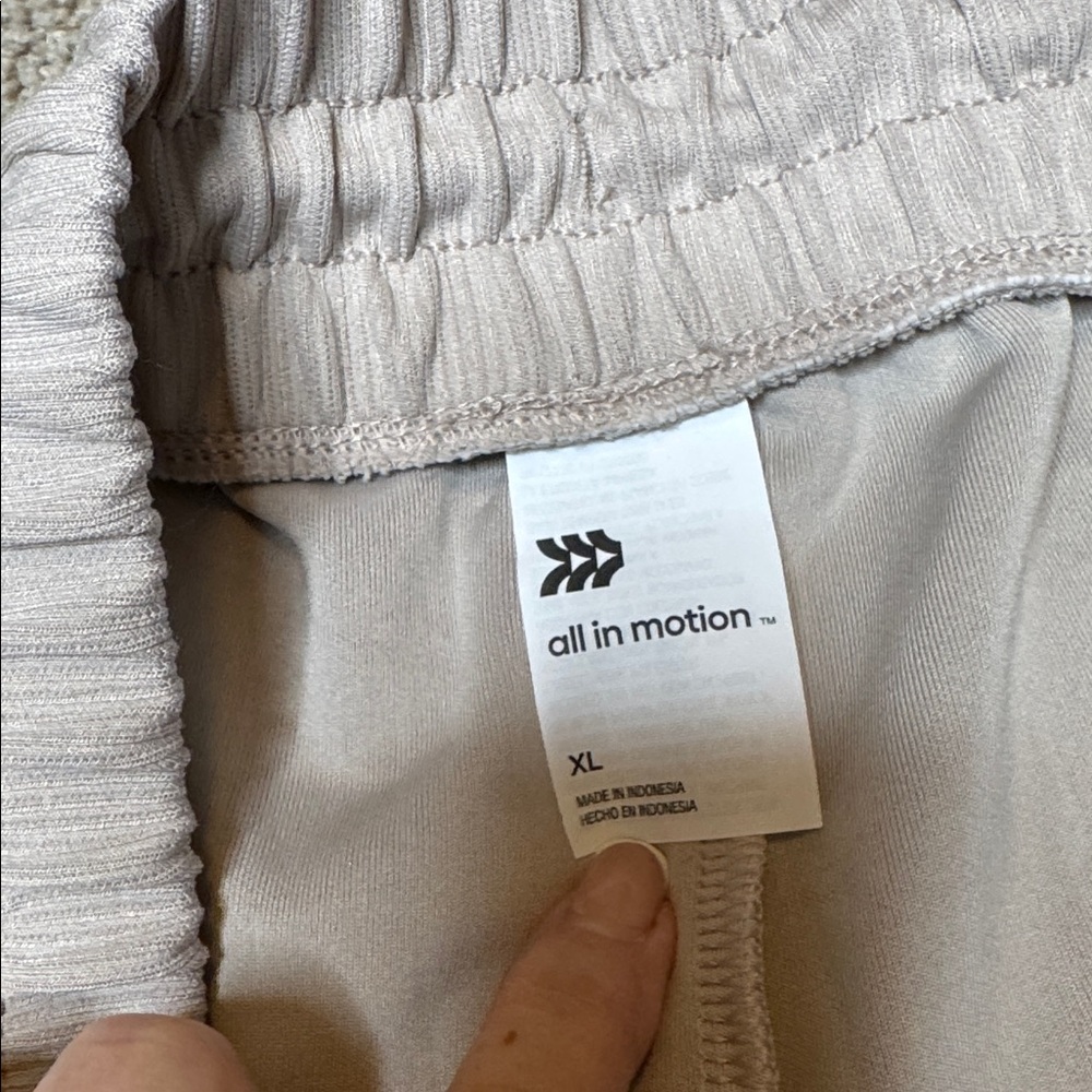 All in Motion Airy Sleek Ribbed Wide Leg Pants Cream XL NWT - Picture 12 of 16